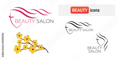 Beautiful woman vector logo template for hair salon, beauty salon, cosmetic. Beautiful woman vector