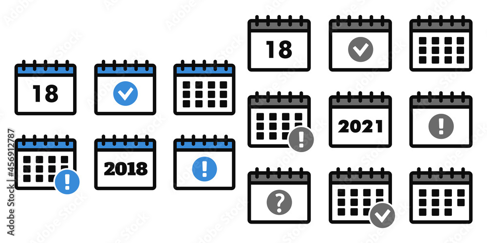 Vector Calendar Icons. Event add delete progress Vector Calendar Icons. Event add delete progress