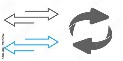 Flip over or turn. Back Arrow icon flat