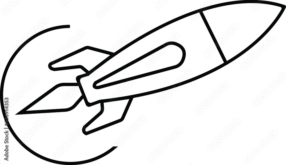 Rocket Startup liner icon vector in illustration Rocket Startup liner icon vector in illustration