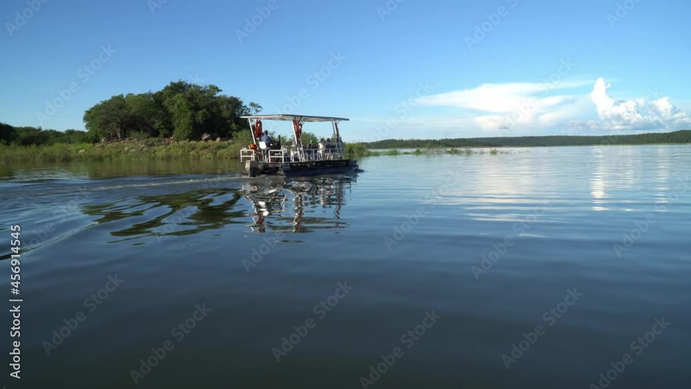 Boating along the shore of Lake Kariba Zimbabwe Boating along the shore of Lake Kariba Zimbabwe
