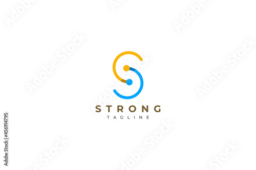 Letter S creative line art modern technological business logo 