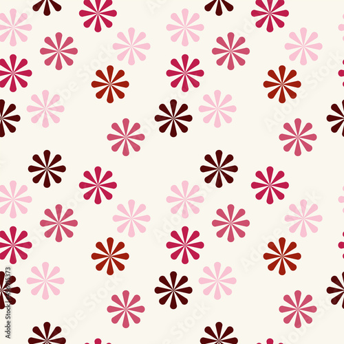 vintage multi colored seamless pattern. chaotic arrangement, geometric stylized flowers, 60s, 70s. surface design, fabric, paper, stationery, card, banner, textile