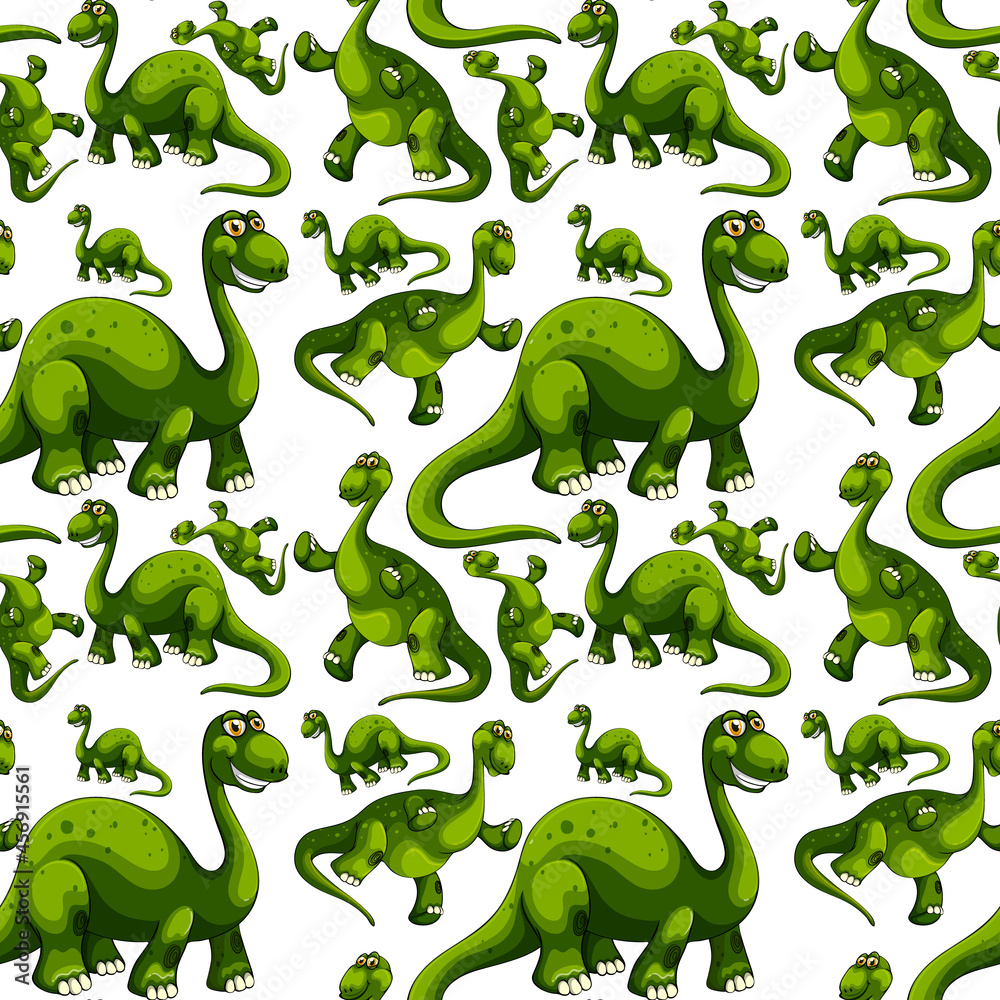 Obraz premium Seamless pattern with fantasy dinosaurs cartoon