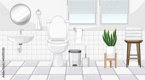 Bathroom interior design with furniture