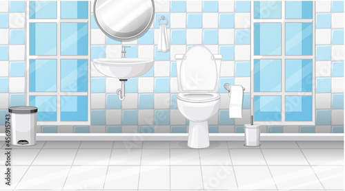 Bathroom interior design with furniture