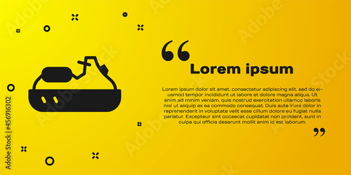 Black Jet ski icon isolated on yellow background. Water scooter. Extreme sport. Vector