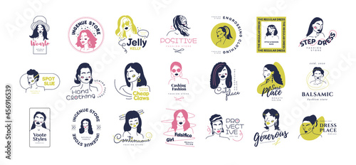 logotype, icon, girl, design, fashion, face, female, woman, beauty, background, style, vector, care, cosmetic, element, hair, head, glamour, salon, silhouette, spa, flower, leaf, line, outline, shop, 