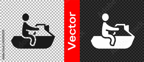 Black Jet ski icon isolated on transparent background. Water scooter. Extreme sport. Vector