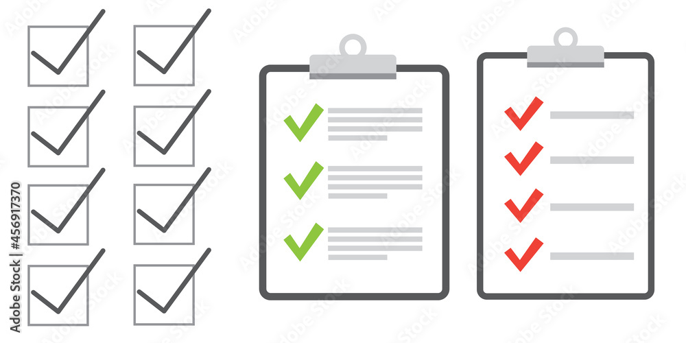 Clipboard checklist flat design. Check list vector illustration Clipboard checklist flat design. Check list vector illustration