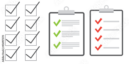 Clipboard checklist flat design. Check list vector illustration