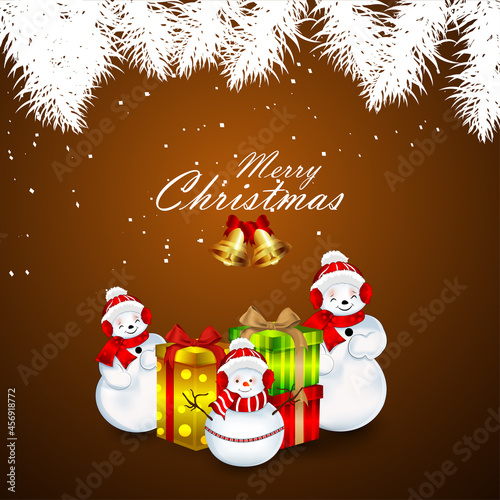 Christmas background concept wirh santa claus and snowballs
