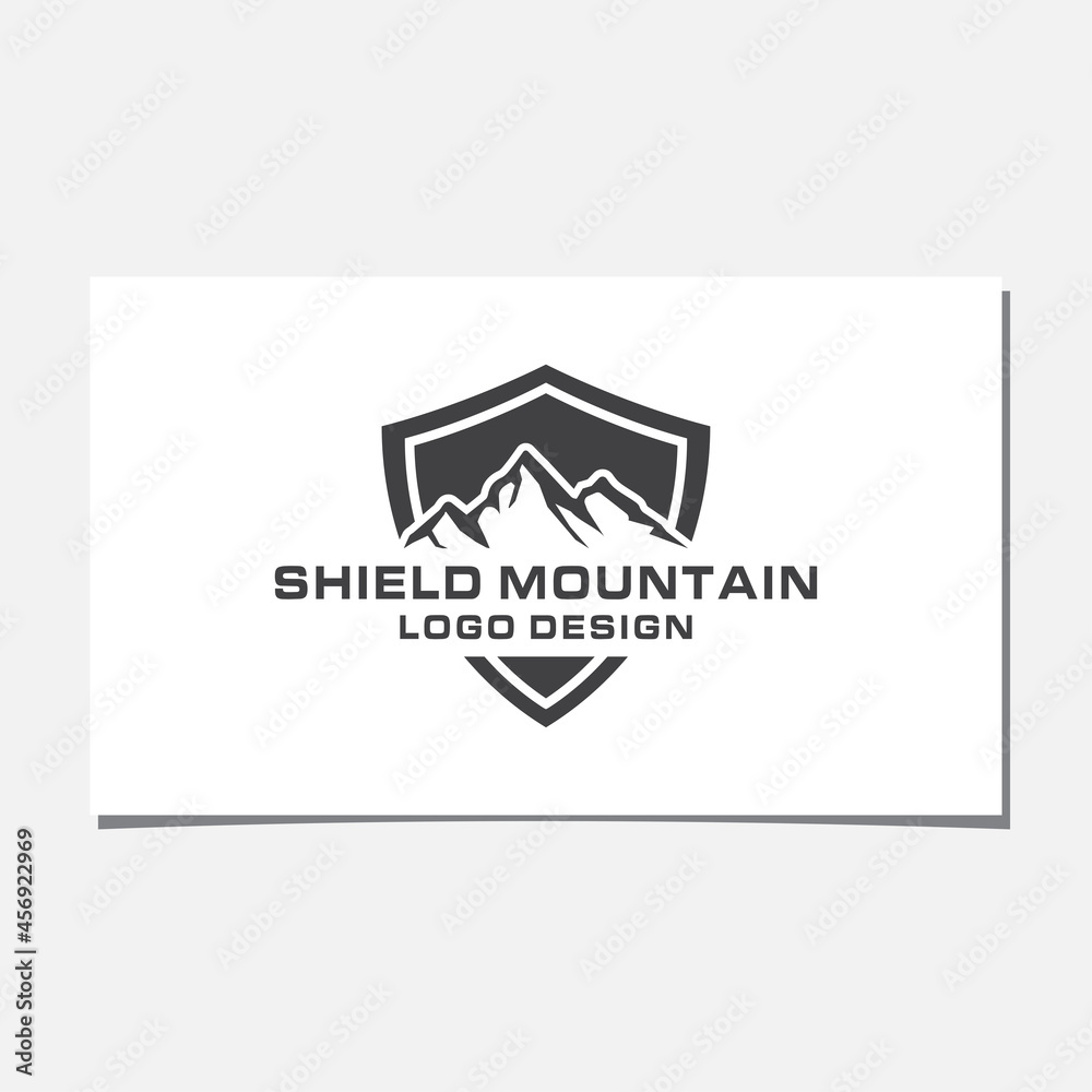 SHIELD MOUNTAIN LOGO DESIGN VECTOR SHIELD MOUNTAIN LOGO DESIGN VECTOR
