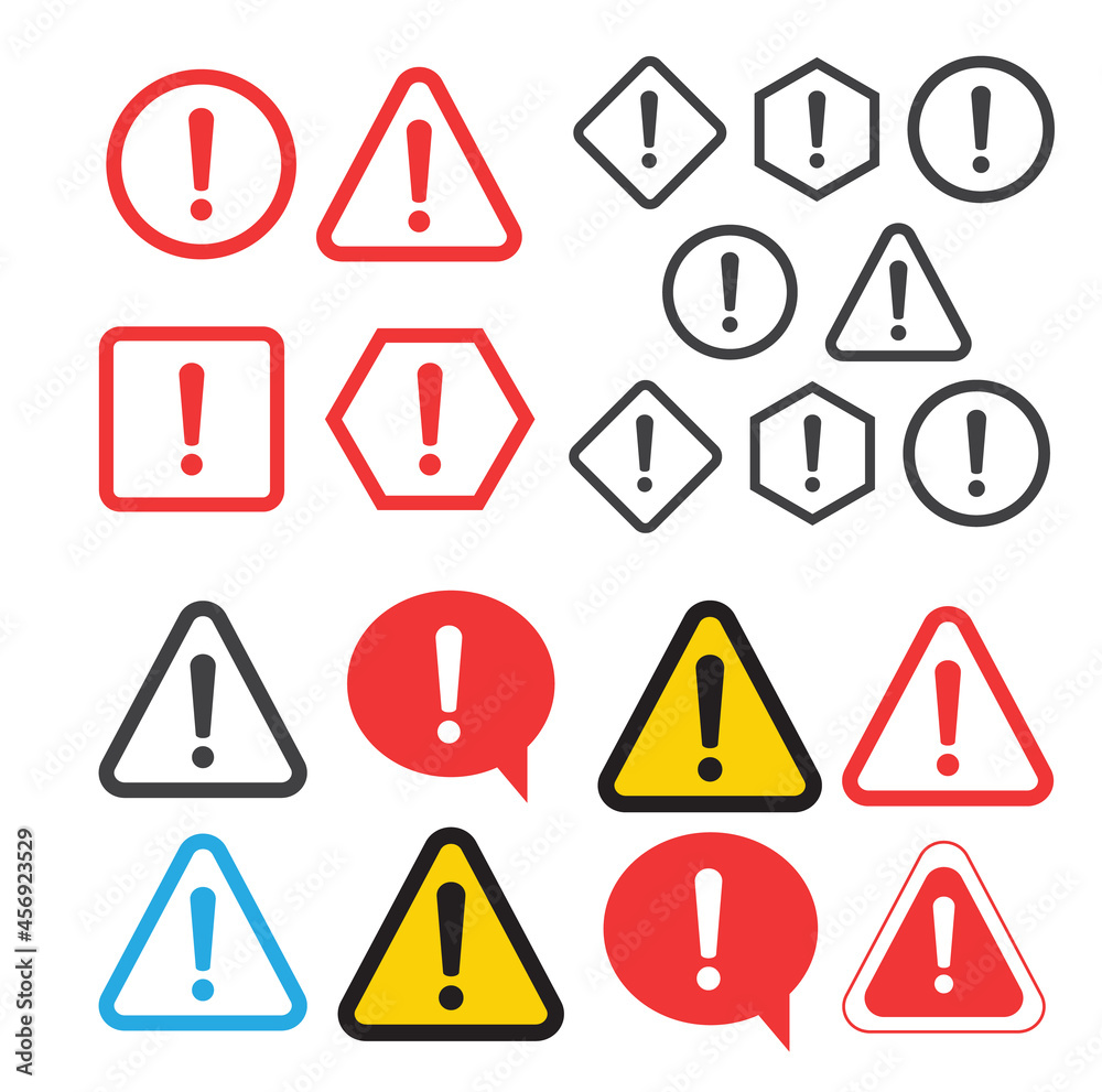 The attention icon. Danger symbol. Alert icon The attention icon. Danger symbol. Alert icon