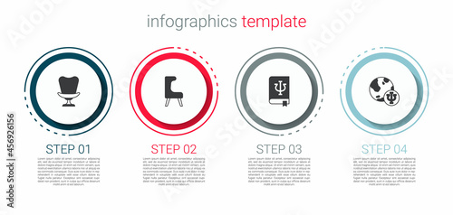 Set Armchair, , Psychology book, Psi and Psychology,. Business infographic template. Vector