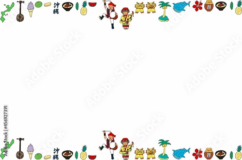 くっきり主線の沖縄アイコンフレーム