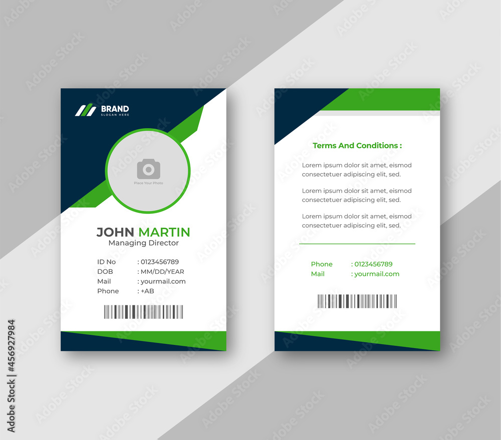 Office business id card with minimalist elements template Office business id card with minimalist elements template
