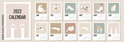 Calendar 2022. Yearly Planner with all Months.