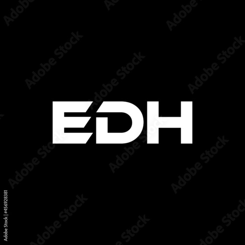 EDH letter logo design with black background in illustrator, vector logo modern alphabet font overlap style. calligraphy designs for logo, Poster, Invitation, etc. © Aftab