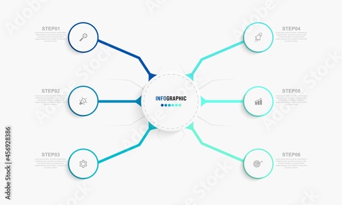 Business data visualization. Process chart. Abstract elements of graph, diagram with steps, options, parts or processes. Vector business template for presentation. Creative concept for infographic.