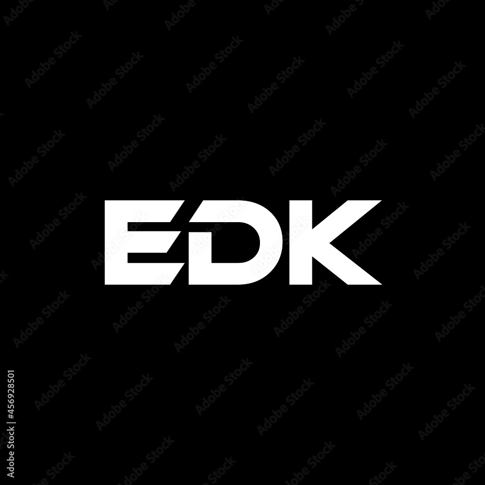 EDK letter logo design with black background in illustrator, vector logo modern alphabet font overlap style. calligraphy designs for logo, Poster, Invitation, etc.