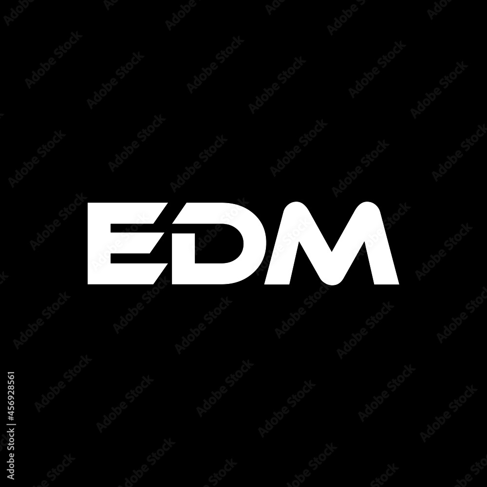 EDM letter logo design with black background in illustrator, vector logo modern alphabet font overlap style. calligraphy designs for logo, Poster, Invitation, etc.