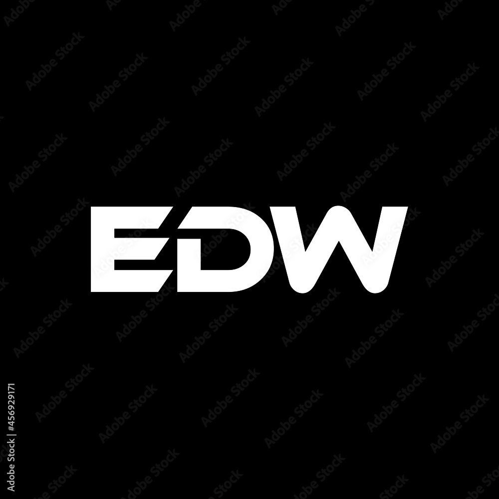 EDW letter logo design with black background in illustrator, vector logo modern alphabet font overlap style. calligraphy designs for logo, Poster, Invitation, etc.