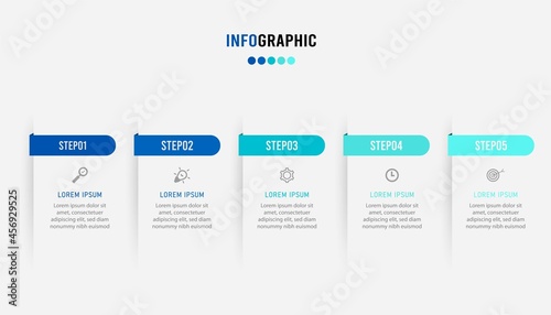 Business data visualization. Process chart. Abstract elements of graph, diagram with steps, options, parts or processes. Vector business template for presentation. Creative concept for infographic.