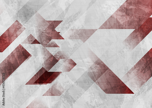 Red and grey grunge stripes abstract geometric background. Vector design