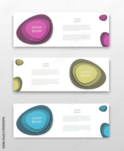 Set of Vector flyer templates. Paper cut style background with copy space for inspirational and encouraging thoughts