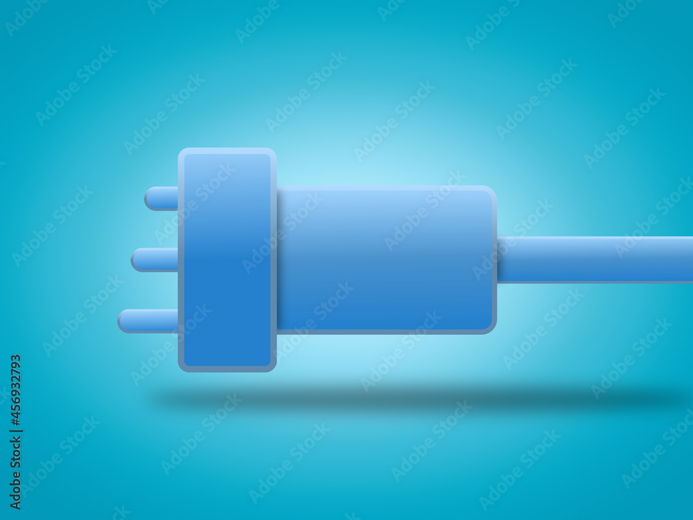 3D electric charger icon isolated on blue background. 3D electric charger icon isolated on blue background.