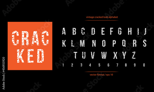 Vintage cracked look alphabet. Easy to Customize.
Typography element. 