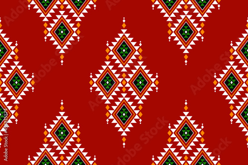Geometric ethnic oriental seamless pattern traditional Design for background,carpet,wallpaper.clothing,wrapping,Batik fabric,Vector illustration.embroidery style - Sadu, sadou, sadow or sado