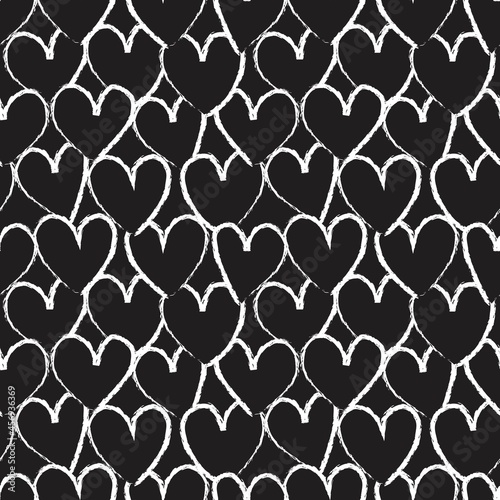 Heart shaped brush stroke seamless pattern background