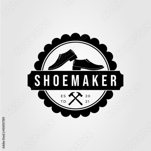 loafers shoe or footwear or shoemaker logo vector illustration design