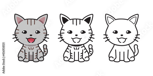 Set of vector character cartoon cute tabby cat for design. © jaaakworks