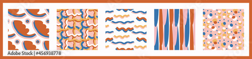 Fotografie Whimsical henri matisse style cut out shape pattern set