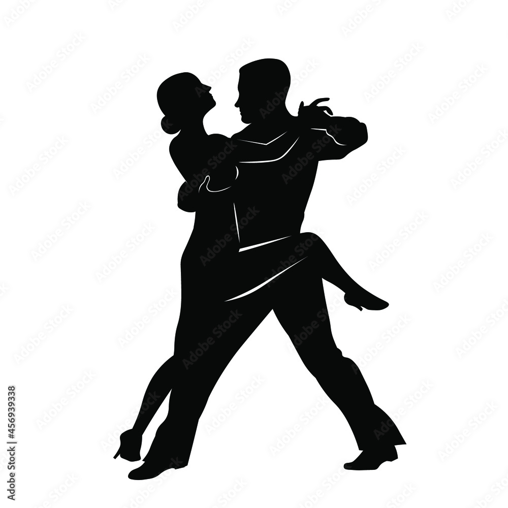 Couple dancing silhouette vector illustartion isolated on white background Couple dancing silhouette vector illustartion isolated on white background