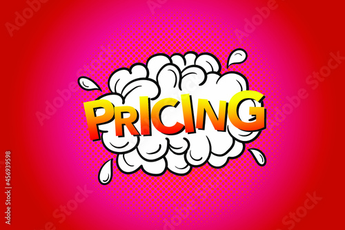 Pricing Word Written on abstract creative banner
