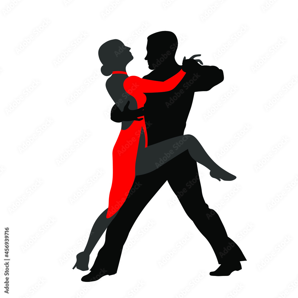Couple dancing silhouette vector illustartion isolated on white background Couple dancing silhouette vector illustartion isolated on white background