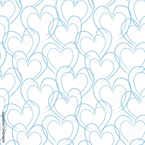 Heart shaped brush stroke seamless pattern background