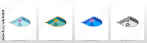 Swimming Pool Letter Logo Design D