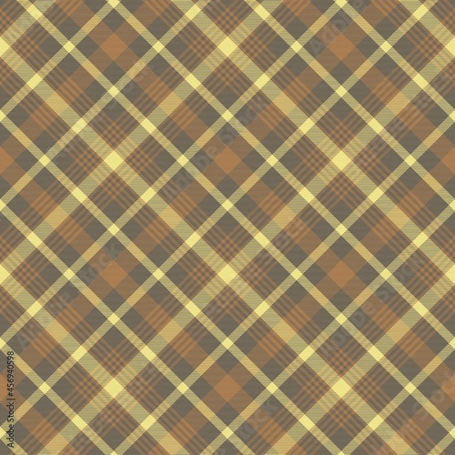 Yellow Diagonal Plaid Tartan textured Seamless Pattern Design