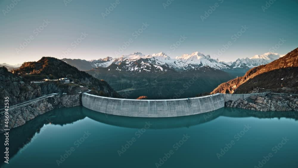 Aerial view of dam in Switzerland