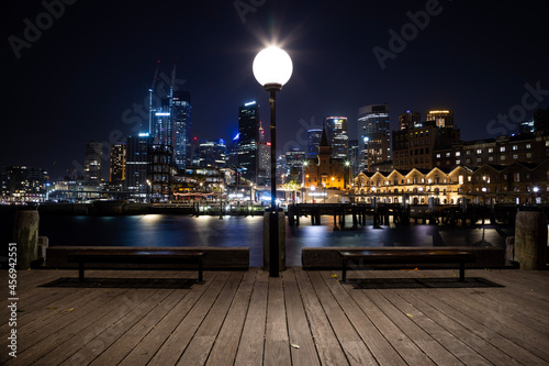 Photography Harbor Skyline by Night