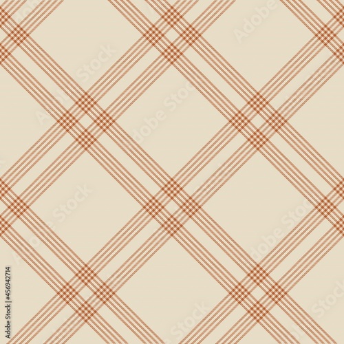 Orange Diagonal Plaid Tartan textured Seamless Pattern Design