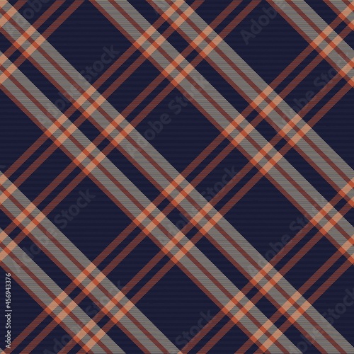 Orange Diagonal Plaid Tartan textured Seamless Pattern Design