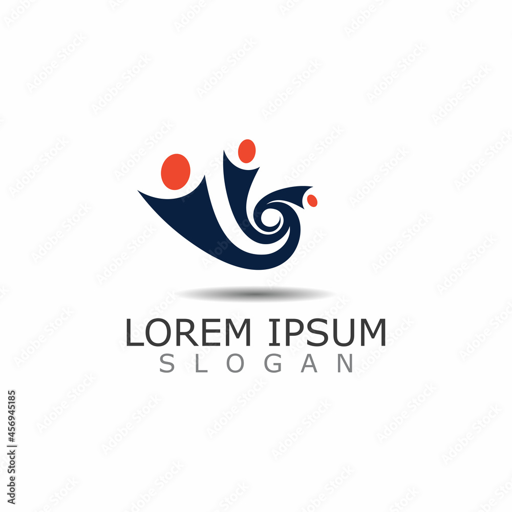 Fototapeta premium Community Logo design vector template. Teamwork Design inspiration