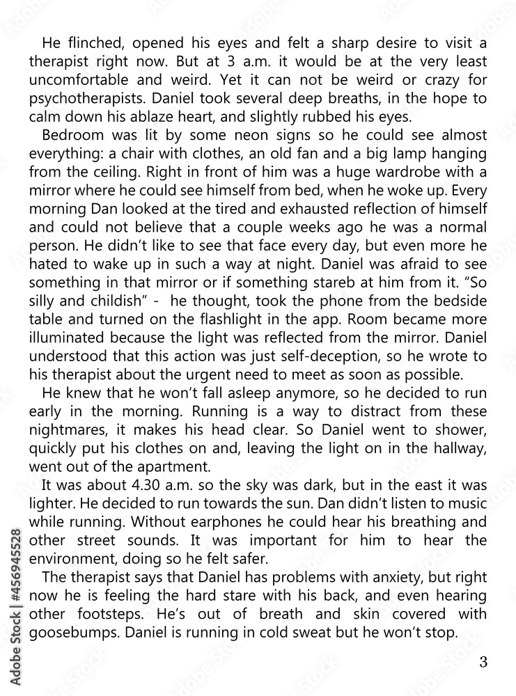 Page with part of literary composition for reading via ebook, illustration Page with part of literary composition for reading via ebook, illustration