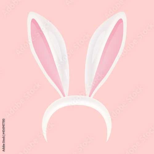 Easter Rabbit Ears. Cute Bunny Headband. Realistic Style.